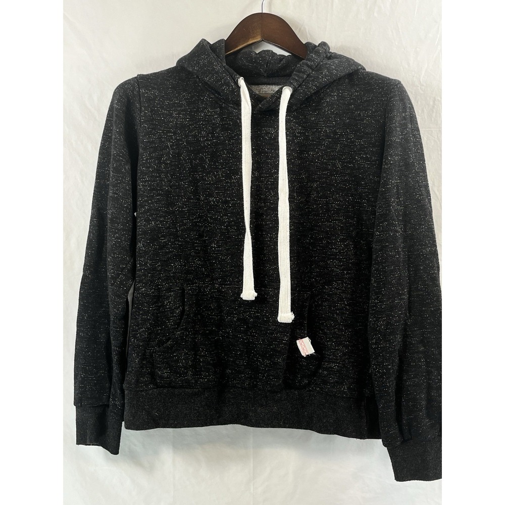 Reflex Women's Hoodie Black with Gray Specks Pullover Fleece Lined Sweatshirt M